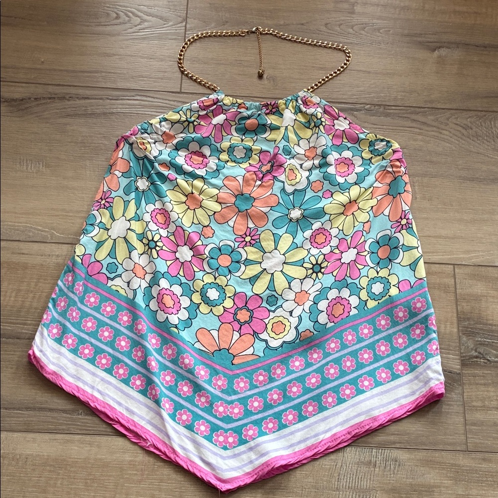 No Boundaries Floral Halter Neck Women’s Top in Multicolor Size S (3-5)